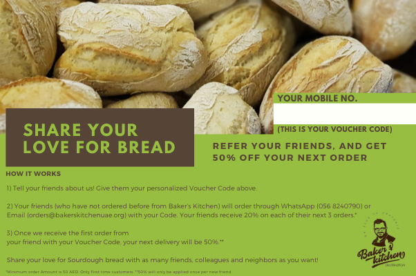 Share your love for Bread and get 50% off